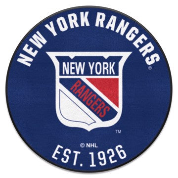 Wholesale-New York Rangers Roundel Mat - Retro Collection NHL Accent Rug - Round - 27" diameter SKU: 35553
