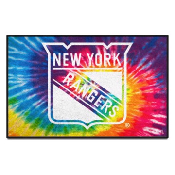 Wholesale-New York Rangers Starter Mat - Tie Dye NHL Accent Rug - 19" x 30" SKU: 34498