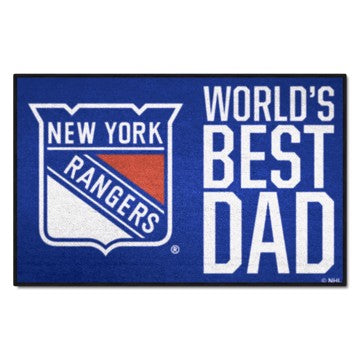 Wholesale-New York Rangers Starter Mat - World's Best Dad NHL Accent Rug - 19" x 30" SKU: 31163