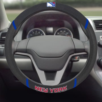 Wholesale-New York Rangers Steering Wheel Cover NHL Universal Fit - 15" x 15" SKU: 17173