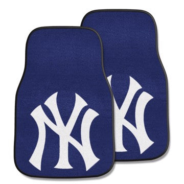 Wholesale-New York Yankees 2-pc Carpet Car Mat Set MLB Auto Floor Mat - 2 piece Set - 17" x 27" SKU: 6340