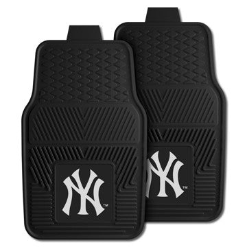 Wholesale-New York Yankees 2-pc Vinyl Car Mat Set MLB Auto Floor Mat - 2 piece Set - 17" x 27" SKU: 8759