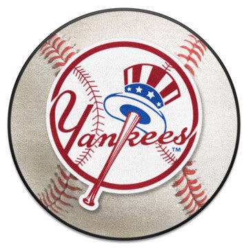 Wholesale-New York Yankees Baseball Mat MLB Accent Rug - Round - 27" diameter SKU: 31427