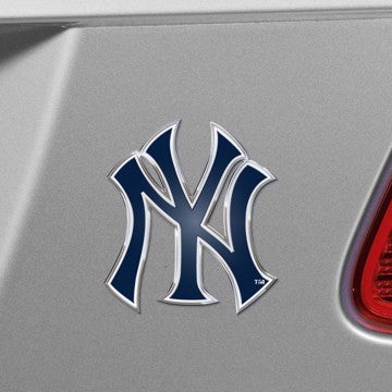 Wholesale-New York Yankees Embossed Color Emblem MLB Exterior Auto Accessory - Aluminum Color SKU: 60412