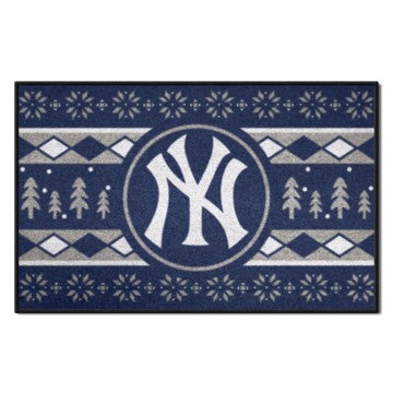 Wholesale-New York Yankees Holiday Sweater Starter Mat MLB Accent Rug - 19" x 30" SKU: 26407