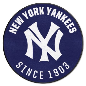 Wholesale-New York Yankees Roundel Mat - Retro Collection MLB Accent Rug - Round - 27" diameter SKU: 1785