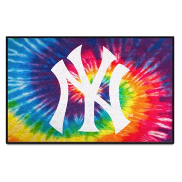 Wholesale-New York Yankees Starter Mat - Tie Dye MLB Accent Rug - 19" x 30" SKU: 34949