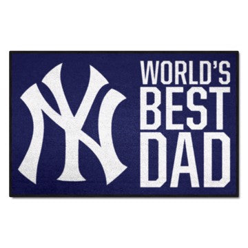 Wholesale-New York Yankees World's Best Dad Starter Mat MLB Accent Rug - 19" x 30" SKU: 31132