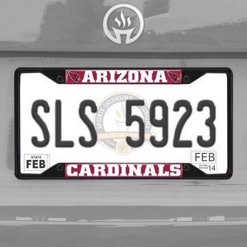 Wholesale-NFL - Arizona Cardinals License Plate Frame - Black Arizona Cardinals - NBA - Black Metal License Plate Frame SKU: 31343