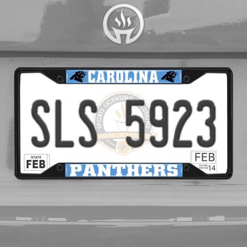 Wholesale-NFL - Carolina Panthers License Plate Frame - Black Carolina Panthers - NFL - Black Metal License Plate Frame SKU: 31347