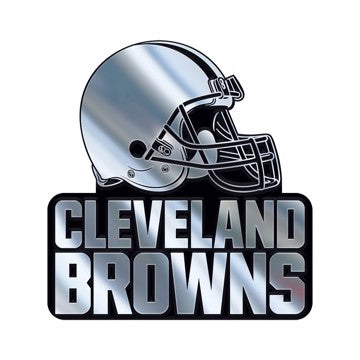 Wholesale-NFL - Cleveland Browns Molded Chrome Emblem NFL - Cleveland Browns Molded Chrome Emblem 3.25” x 3.25 - "Helmet" Primary Logo & Wordmark SKU: 60265
