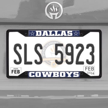 Wholesale-NFL - Dallas Cowboys License Plate Frame - Black Dallas Cowboys - NFL - Black Metal License Plate Frame SKU: 31351