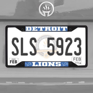 Wholesale-NFL - Detroit Lions License Plate Frame - Black Detroit Lions - NFL - Black Metal License Plate Frame SKU: 31355