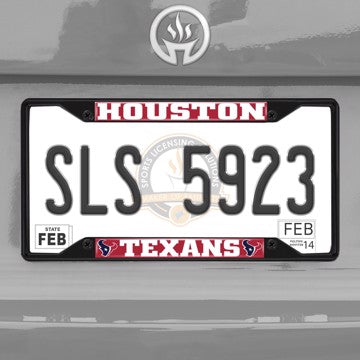 Wholesale-NFL - Houston Texans License Plate Frame - Black Houston Texans - NFL - Black Metal License Plate Frame SKU: 31357