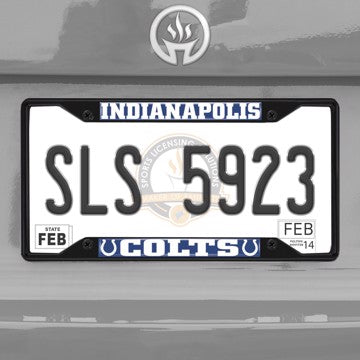 Wholesale-NFL - Indianapolis Colts License Plate Frame - Black Indianapolis Colts - NFL - Black Metal License Plate Frame SKU: 31358