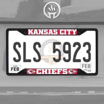 Wholesale-NFL - Kansas City Chiefs License Plate Frame - Black Kansas City Chiefs - NFL - Black Metal License Plate Frame SKU: 31360