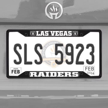 Wholesale-NFL - Las Vegas Raiders License Plate Frame - Black Las Vegas Raiders - NFL - Black Metal License Plate Frame SKU: 31361