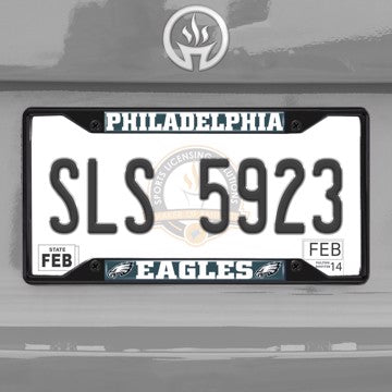 Wholesale-NFL - Philadelphia Eagles License Plate Frame - Black Philadelphia Eagles - NFL - Black Metal License Plate Frame SKU: 31370