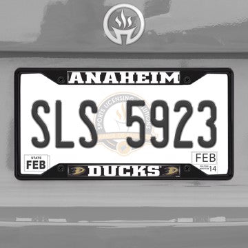 Wholesale-NHL - Anaheim Ducks License Plate Frame - Black Anaheim Ducks - NFL - Black Metal License Plate Frame SKU: 31377