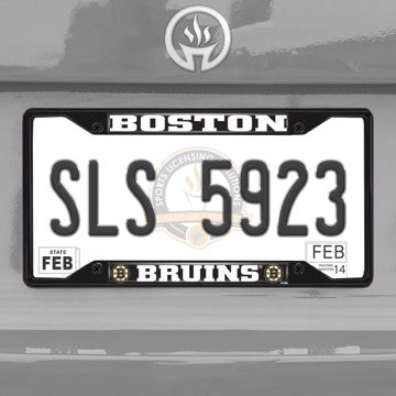 Wholesale-NHL - Boston Bruins License Plate Frame - Black Boston Bruins - NHL - Black Metal License Plate Frame SKU: 31378