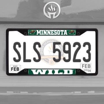 Wholesale-NHL - Minnesota Wild License Plate Frame - Black Minnesota Wild - NHL - Black Metal License Plate Frame SKU: 31384