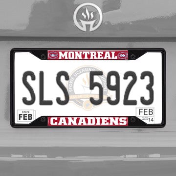 Wholesale-NHL - Montreal Canadiens License Plate Frame - Black Montreal Canadiens - NHL - Black Metal License Plate Frame SKU: 31385
