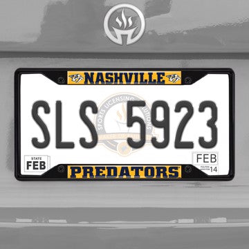 Wholesale-NHL - Nashville Predators License Plate Frame - Black Nashville Predators - NHL - Black Metal License Plate Frame SKU: 31386