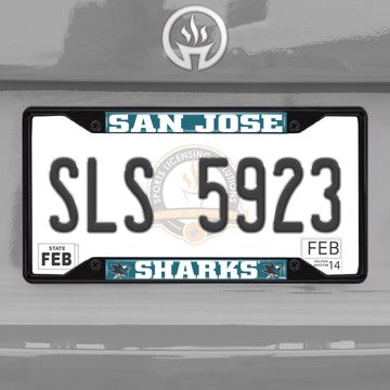 Wholesale-NHL - San Jose Sharks License Plate Frame - Black San Jose Sharks - NHL - Black Metal License Plate Frame SKU: 31390