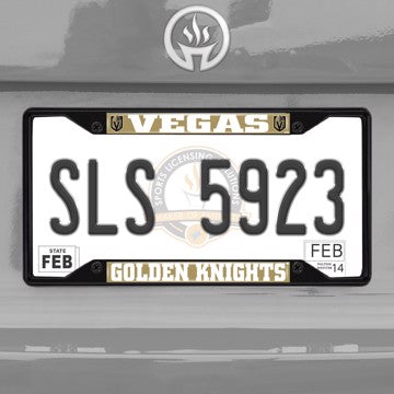Wholesale-NHL - Vegas Golden Knights License Plate Frame - Black Vegas Golden Knights - NHL - Black Metal License Plate Frame SKU: 31394