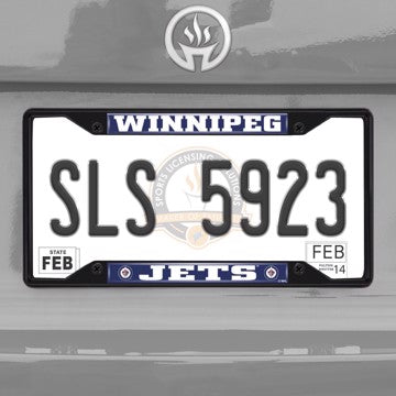 Wholesale-NHL - Winnipeg Jets License Plate Frame - Black Winnipeg Jets - NHL - Black Metal License Plate Frame SKU: 31831