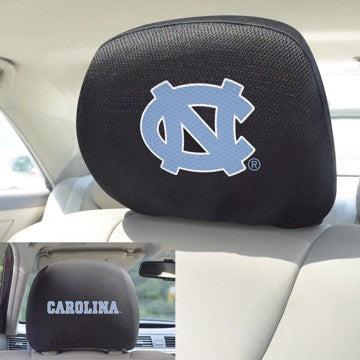 Wholesale-North Carolina Headrest Cover Set University of North Carolina - Chapel Hill - UNC Headrest Cover Set 10"x13" - "NC" Logo & Wordmark SKU: 12609