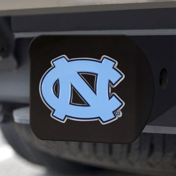 Wholesale-North Carolina Hitch Cover University of North Carolina - Chapel Hill - UNC Color Emblem on Black Hitch 3.4"x4" - "NC" Logo SKU: 22808
