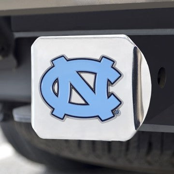 Wholesale-North Carolina Hitch Cover University of North Carolina - Chapel Hill - UNC Color Emblem on Chrome Hitch 3.4"x4" - "NC" Logo SKU: 22807