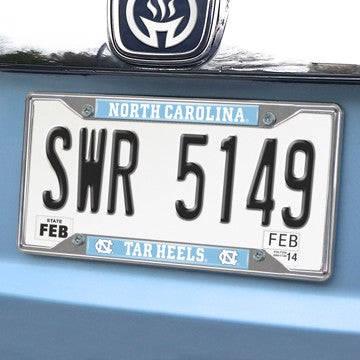 Wholesale-North Carolina License Plate Frame University of North Carolina - Chapel Hill - UNC License Plate Frame 6.25"x12.25" - "NC" Logo & Wordmark SKU: 14901
