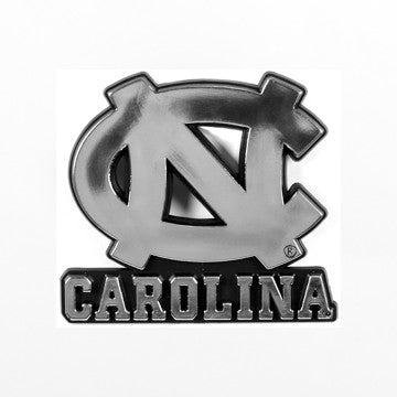 Wholesale-North Carolina Molded Chrome Emblem University of North Carolina - Chapel Hill Molded Chrome Emblem 3.25” x 3.25 - "NC" Logo and "Carolina" Wordmark" SKU: 60363