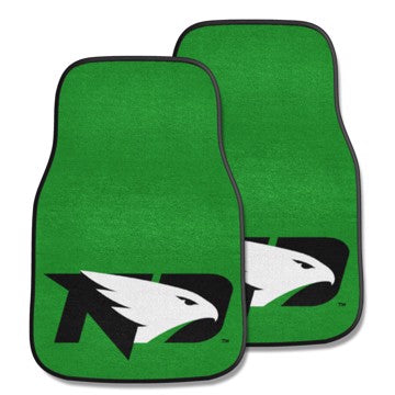 Wholesale-North Dakota Fighting Hawks 2-pc Carpet Car Mat Set 17in. x 27in. - 2 Pieces SKU: 7169