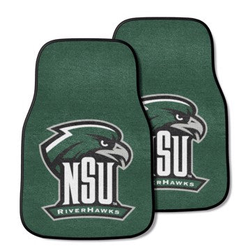 Wholesale-Northeastern State Riverhawks 2-pc Carpet Car Mat Set 17in. x 27in. - 2 Pieces SKU: 13664