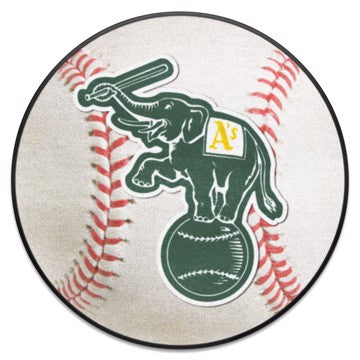 Wholesale-Oakland Athletics Baseball Mat MLB Accent Rug - Round - 27" diameter SKU: 25671