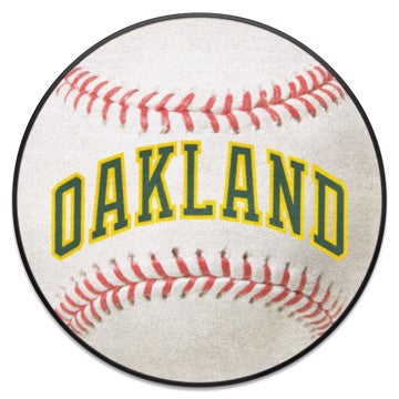 Wholesale-Oakland Athletics Baseball Mat - Retro Collection MLB Accent Rug - Round - 27" diameter SKU: 2114