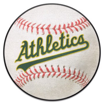Wholesale-Oakland Athletics Baseball Mat - Retro Collection MLB Accent Rug - Round - 27" diameter SKU: 2321