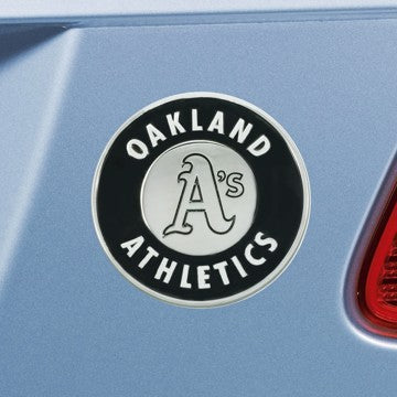 Wholesale-Oakland Athletics Emblem - Chrome MLB Exterior Auto Accessory - Chrome Emblem - 2" x 3.2" SKU: 26670