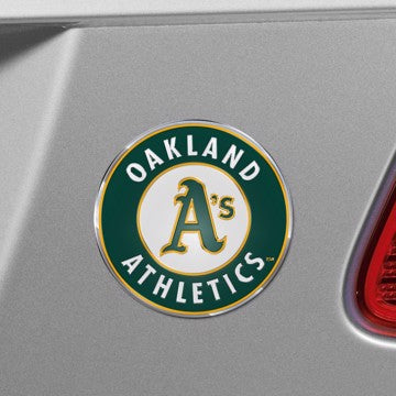 Wholesale-Oakland Athletics Embossed Color Emblem MLB Exterior Auto Accessory - Aluminum Color SKU: 60413