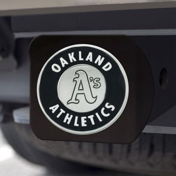 Wholesale-Oakland Athletics Hitch Cover MLB Chrome Emblem on Black Hitch - 3.4" x 4" SKU: 26665