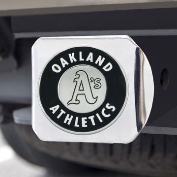Wholesale-Oakland Athletics Hitch Cover MLB Chrome Emblem on Chrome Hitch - 3.4" x 4" SKU: 26667