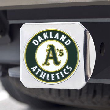 Wholesale-Oakland Athletics Hitch Cover MLB Color Emblem on Chrome Hitch - 3.4" x 4" SKU: 26671