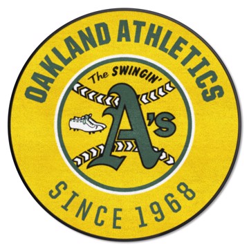 Wholesale-Oakland Athletics Roundel Mat - Retro Collection MLB Accent Rug - Round - 27" diameter SKU: 2109