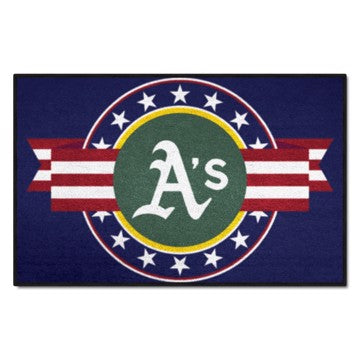 Wholesale-Oakland Athletics Starter Mat - MLB Patriotic MLB Accent Rug - 19" x 30" SKU: 18547