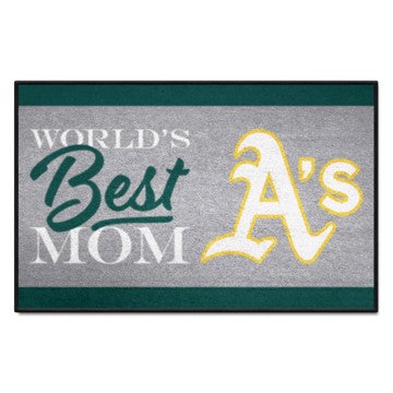 Wholesale-Oakland Athletics Starter Mat - World's Best Mom MLB Accent Rug - 19" x 30" SKU: 34106