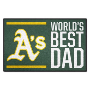 Wholesale-Oakland Athletics World's Best Dad Starter Mat MLB Accent Rug - 19" x 30" SKU: 31133