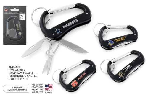 {{ Wholesale }} Oakland Raiders Carabiner Multi Tool Keychain 